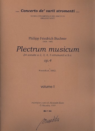 Plectrum musicum op.4 fr 2-5 Instrumente und Bc Partitur und Stimmen (Bc nicht ausgesetzt)