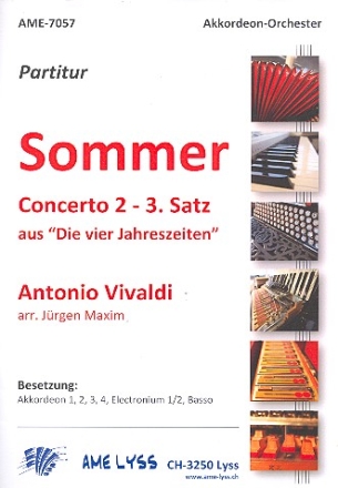 Sommer op.8,2 RV315 (3. Satz) fr Akkordeonorchester Partitur