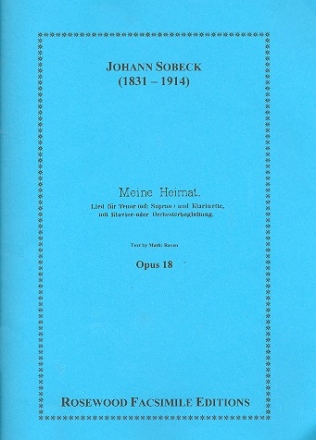 Trio op.18 for tenor or soprano, clarinet and piano score and parts