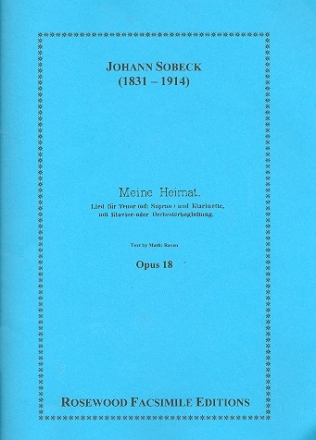 Trio op.18 for tenor or soprano, clarinet and piano score and parts