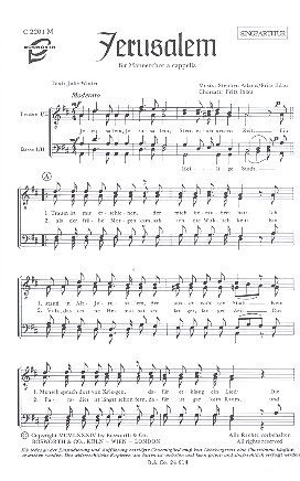 Jerusalem fr Mnnerchor a cappella Partitur (dt)