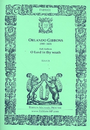 O Lord in thy Wrath for 6 voices (mixed chorus) a cappella score