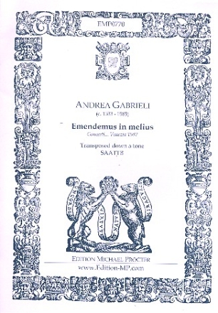 Emendemus in melius for mixed chorus a cappella score (transposed down a tone)