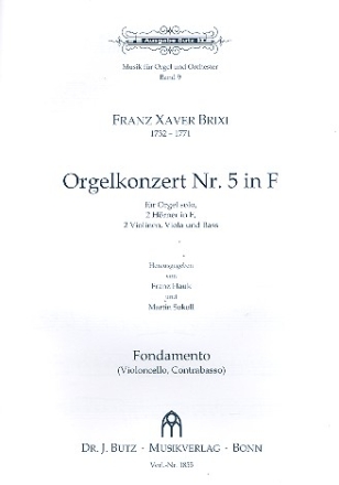 Konzert F-Dur Nr.5 fr Orgel und Orchester Stimmensatz