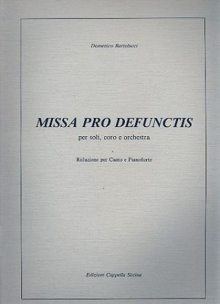 Missa pro defunctis  riduzione canto e pianoforte