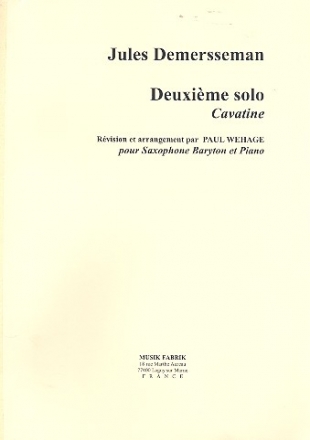 Deuxieme Solo - Cavatine pour saxophone baritone et piano