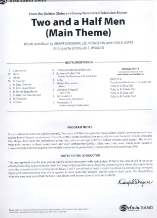 Two and a half Men (main Theme): for concert band score