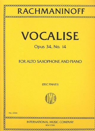 Vocalise op.34/14 for alto saxophone and piano