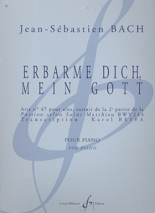 Erbarme dich, mein Gott BWV244 pour piano