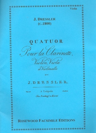 Quartett op.10 fr Klarinette, Violin, Viola und Violoncello Stimmen