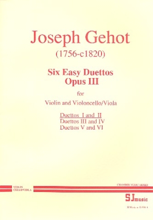 6 easy Duettos op.3 vol.1 (nos.1 and 2) for violin and violoncello (viola) parts