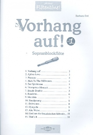 Vorhang auf Band 2 fr Sopranblockflte und Klavier Sopranfltenstimme