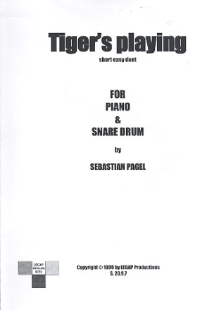 Tiger's Playing for piano and snare drum score