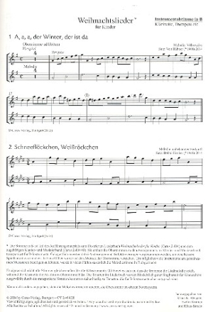 Weihnachtslieder fr Kinder fr 1-2 Singstimmen (Kinderchor) und Klavier (Instrumente ad lib) Instrumentalstimme in B