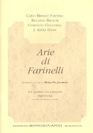 Arie di Farinelli per soprano con strumenti partitura