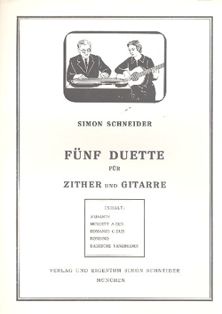 Fnf Duette fr Zither und Gitarre Stimmen