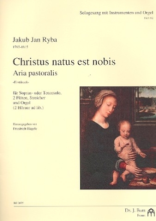 Christus natus est nobis für Sopran (Tenor), 2 Flöten, Streicher und Orgel Partitur und Stimmen