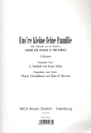 Uns're kleine feine Familie: f�r Klavier/Gesang/Gitarre (dt/en)