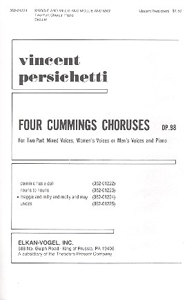 Maggie and Milly and Molly and May for 2-part mixed voices (women's voices men's voices) and piano score