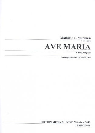 Ave Maria op.19 fr Gesang und Orgel Partitur