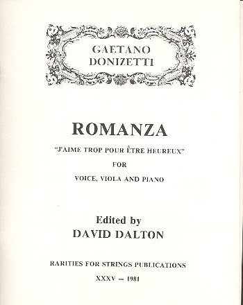 Romanza for voice, viola and piano parts