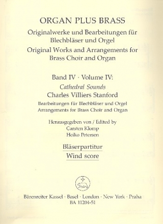 Cathedral Sounds fr Orgel und Blechblser (Posaunenchor) Blserpartitur