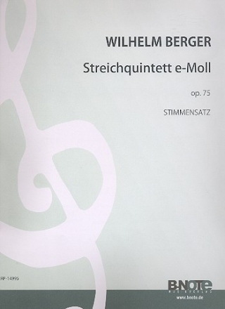Quintett e-moll op.75 fr 2 Violinen, Viola und 2 Violoncelli Stimmen