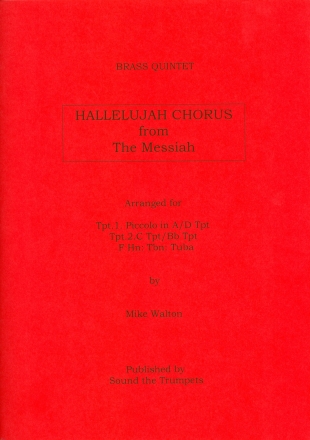 Hallelujah Chorus for 2 trumpets in C, horn in F, trombone and tuba score and parts