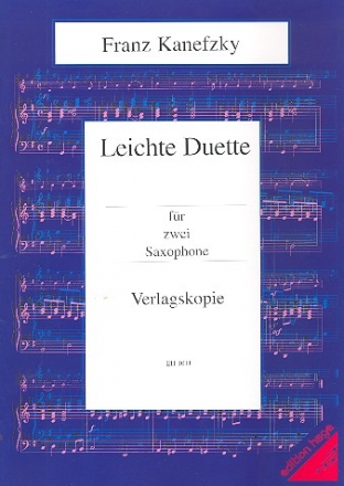 Leichte Duette fr 2 Saxophone Spielpartitur,  Archivkopie