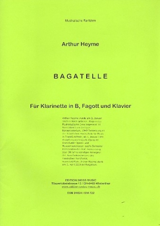 Bagatelle für Klarinette, Fagott und Orchester für Klarinette, Fagott und Klavier Stimmen