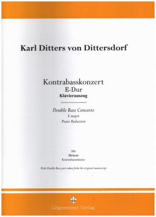 Konzert E-Dur fr Kontrabass und Orchester Klavierauszug