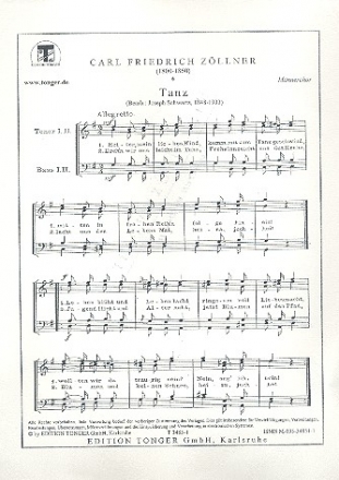 Tanz fr Mnnerchor a cappella Partitur