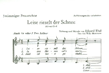 Leise rieselt der Schnee fr Frauenchor a cappella Partitur