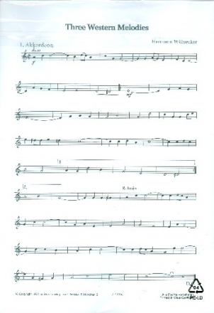 3 Western Melodies fr Akkordeonorchester Stimmensatz