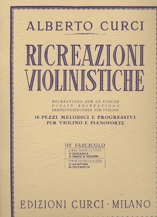 Ricreazioni violinistiche vol.3 per violino e pianoforte