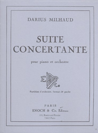 Suite concertante pour piano et orchestre partition de poche