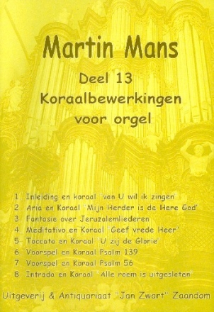 Koraalbewerkingen vol.13 voor orgel