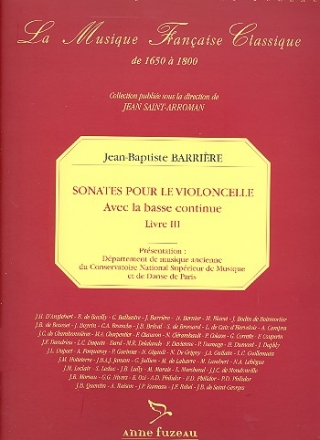 Sonates livre 3 pour le violoncelle avec la basse continue facsimile