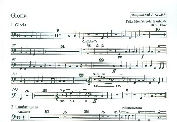 Gloria Es-Dur fr Soli, gem Chor und Orchester Pauken es-B