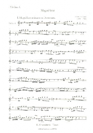 Magnificat fr Soli, gem Chor, Streicher, Blser und Bc Stimmensatz (Streicher 2-2, 2Ob,3 Clarinos, Pauken, Bass)