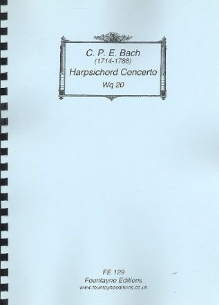 Concerto Wq.20 for harpsichord and stringorchestra score