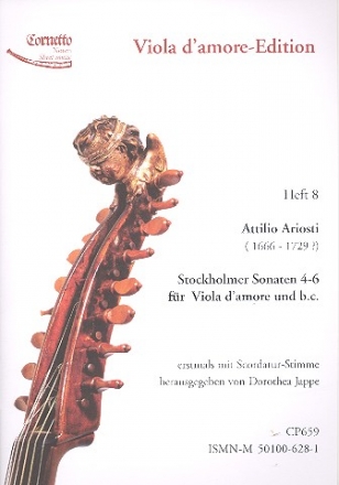 Stockholmer Sonaten Nr.4-6 fr Viola d'amore und Bc Partitur und Stimmen (Bc nicht ausgesetzt)