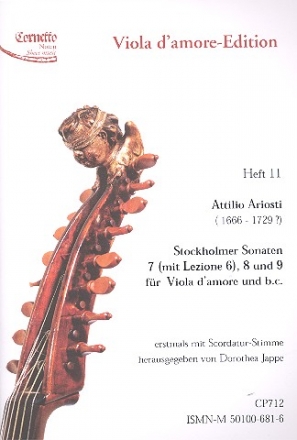 Stockholmer Sonaten Nr.7-9 fr Viola d'amore und Bc Partitur und Stimmen (Bc nicht ausgesetzt)