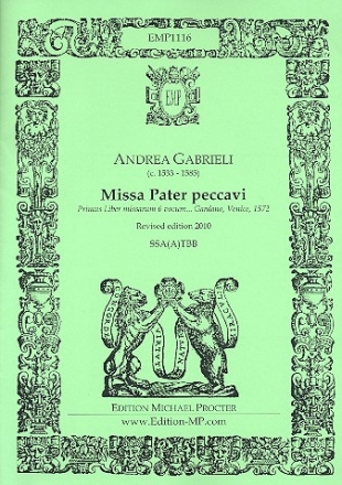 Missa pater peccavi for 6 voices a cappella score