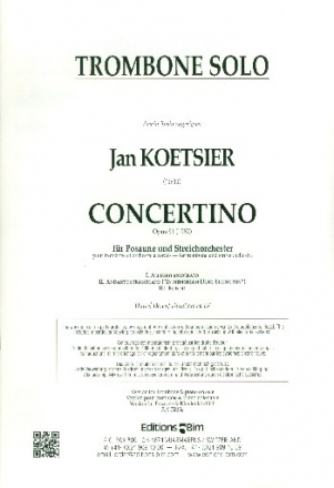 Concertino op.91 fr Posaune und Streichorchester Stimmensatz (solo-7-6-5-7)