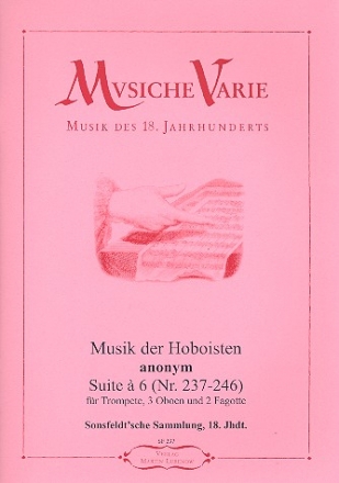 Suite  6 (Nr.237-246) fr Trompete, 3 Oboen und 2 Fagotte Partitur und Stimmen