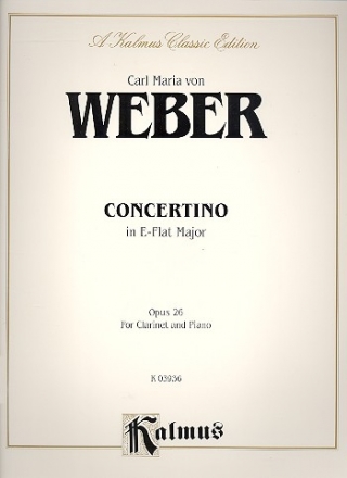 Concertino in E Flat Major op.26 for Clarinet and Orchestra for clarinet and piano