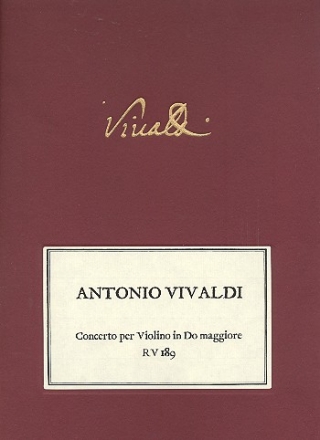 Concerto in do maggiore RV189 per violino e orchestra partitura, parte (riduzione per tastiera)