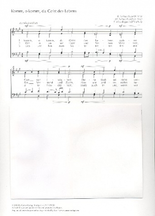 Komm o komm du Geist des Lebens fr gem Chor a cappella Partitur