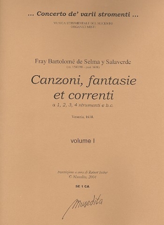 Canzoni, fantasie et correnti vol.1-4 für 1-4 Instrumente und Bc Partitur